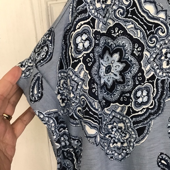 *SOLD* Style & Co. SS V-Neck Top, Blue, Sz XL - Picture 2 of 10